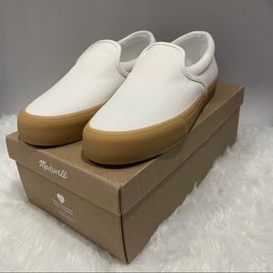 Madewell Sidewalk white canvas sneakers slip-on
